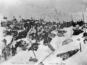 Klondike prospectors were required to carry 1 ton of supplies.jpg