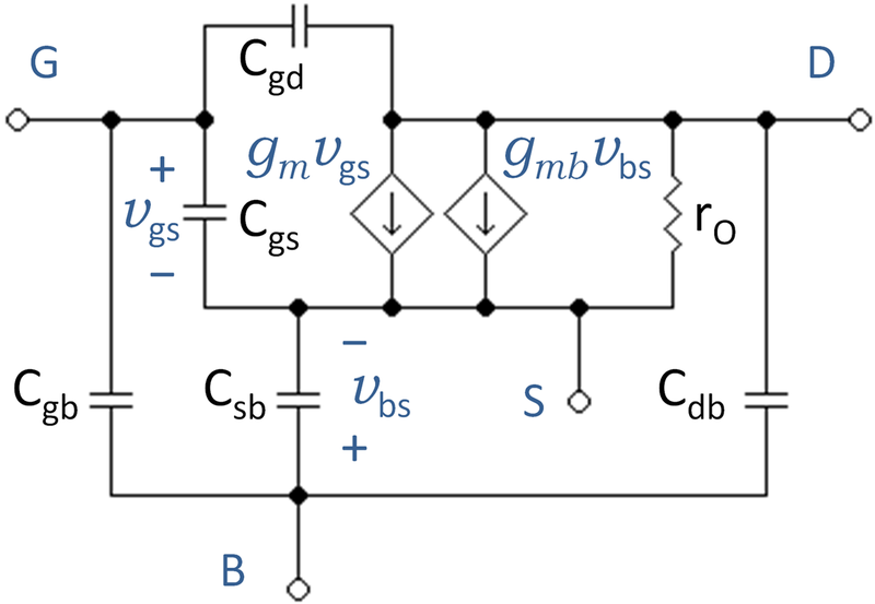 File:MOSFET four-terminal hybrid-pi circuit.PNG