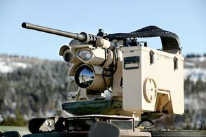 XM153 Common Remotely Operated Weapon Station mounting an M2 machine gun and a variety of sensors.jpg