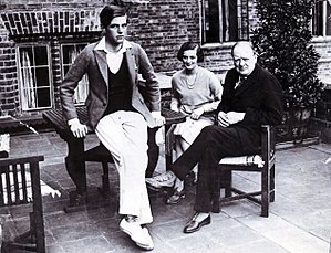 Churchill with children Randolph and Diana.jpg