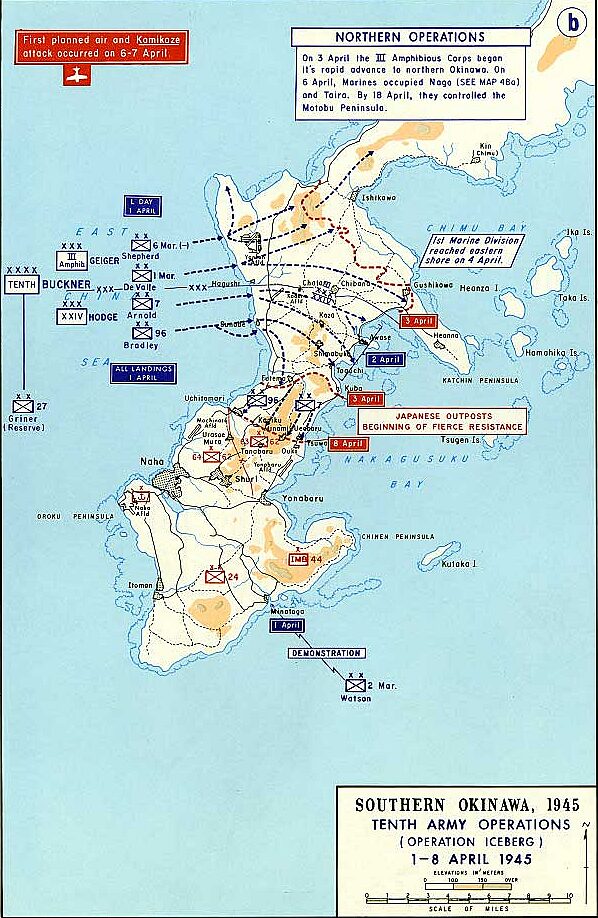 Battle of okinawa map