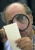 Looking for hanging chad, 2000 Presidential election.jpg