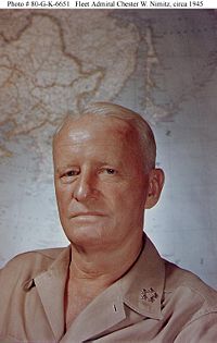 Nimitz at Guam, 1945