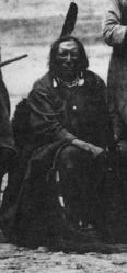 (PD) Photo: Unknown Northern Cheyenne warrior leader Roman Nose at Fort Laramie in 1868.