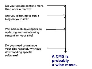 Diagram of a CMS decision making flowchart process.