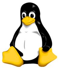 The most known version of Tux, drawn by Larry Ewing as described by Linus Torvalds.