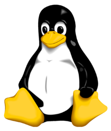 The most known version of Tux, drawn by Larry Ewing as described by Linus Torvalds.