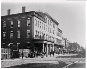 The Mansion House Hotel served as a hospital during the occupation of Alexandria, Virginia by Union forces, during the Civil War.png