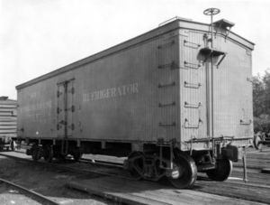 (PD) Photo: William B. Barry A Swift refrigerator car has reached the end-of-the-line at East Orange, New Jersey. The car has been repainted and was photographed in mid- or late-1937, after the use of "billboard" advertising on freight cars had been banned by the Interstate Commerce Commission, and such cars could no longer be accepted for interchange between roads.