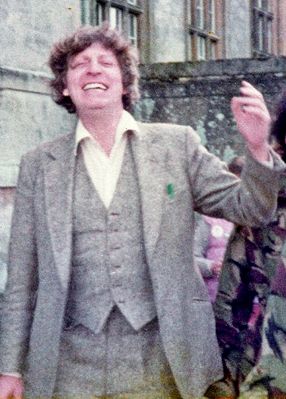 Tom Baker played the Doctor for the longest period on television, from 1974 to 1981. His trademark scarf became an iconic image from the programme. This photo shows Baker soon after leaving the role, at a 20th-anniversary convention.