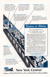 © Image: New York Central System "Trains in White..." a print advertisement published by the New York Central System in support of the War Bond drive.