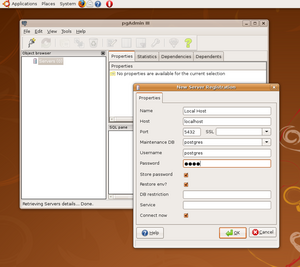 Ubuntu pgAdmin Add Local Host.png